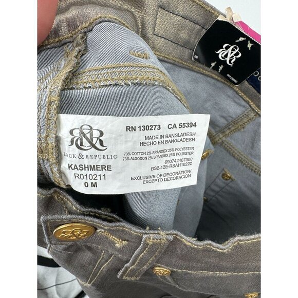 Rock & Republic Metallic Skinny Jeans NWT - Picture 5 of 6